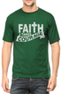 Living Words Men Round Neck T Shirt S / Green Faith takes courage - Christian T-Shirt