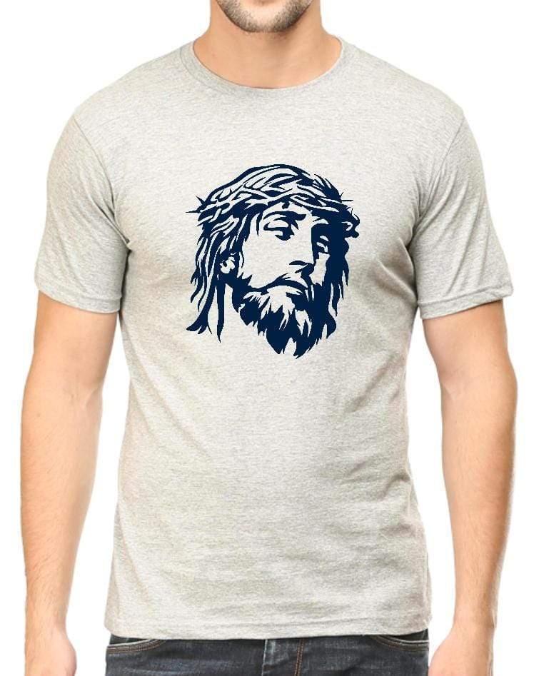 Living Words Men Round Neck T Shirt S / Grey Jesus Christ