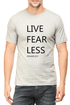 Living Words Men Round Neck T Shirt S / Grey Live Fear Less - Christian T-Shirt