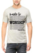 Living Words Men Round Neck T Shirt S / Grey Melange Made to worship - Christian T-Shirt