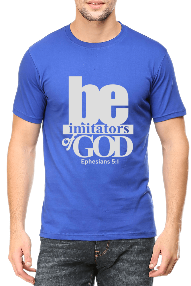 Living Words Men Round Neck T Shirt S / Light Blue Be imitators - Christian T-Shirt