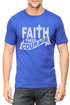 Living Words Men Round Neck T Shirt S / Light Blue Faith takes courage - Christian T-Shirt