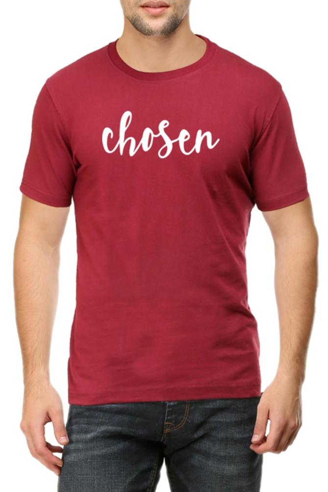 Living Words Men Round Neck T Shirt S / Maroon Chosen - Christian T-shirt