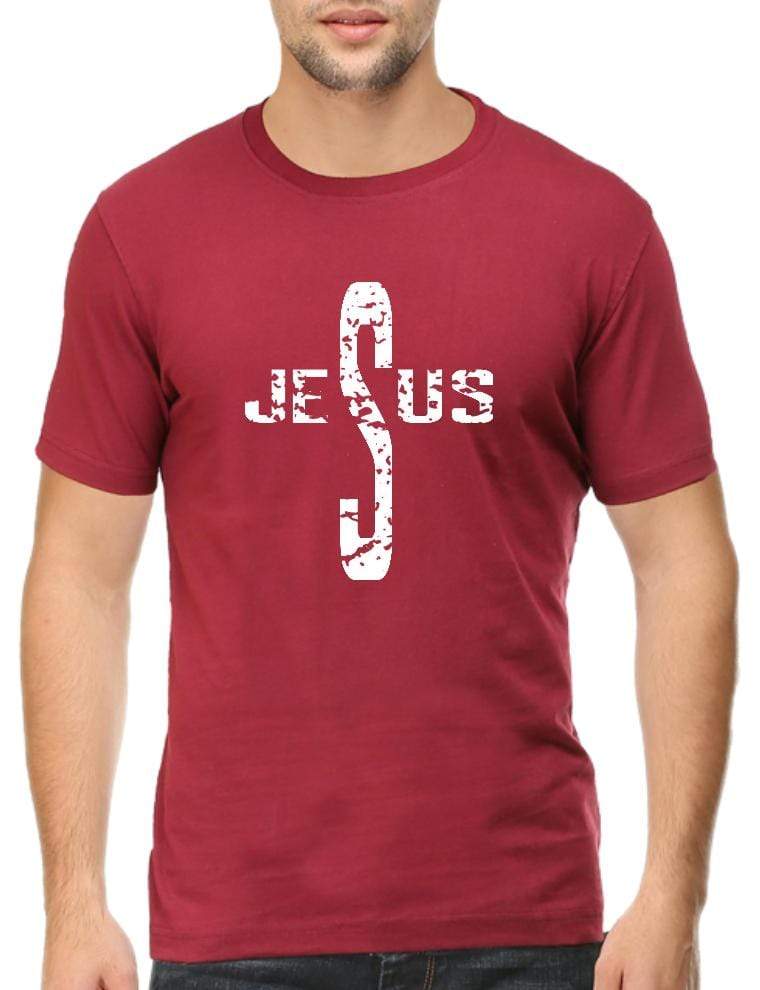Living Words Men Round Neck T Shirt S / Maroon Jesus - Christian T-Shirt