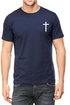 Living Words Men Round Neck T Shirt S / Navy Blue Cross - Christian T-Shirt