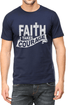 Living Words Men Round Neck T Shirt S / Navy Blue Faith takes courage - Christian T-Shirt