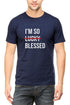 Living Words Men Round Neck T Shirt S / Navy Blue I'm so Blessed - Christian T-shirt