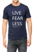Living Words Men Round Neck T Shirt S / Navy Blue Live Fear Less - Christian T-Shirt