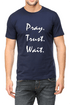 Living Words Men Round Neck T Shirt S / Navy Blue Pray Trust Wait - Christian T-Shirt