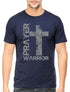 Living Words Men Round Neck T Shirt S / Navy Blue Prayer Warrior - Christian T-Shirt