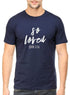 Living Words Men Round Neck T Shirt S / Navy Blue So Loved - Christian T-Shirt