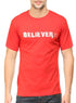Living Words Men Round Neck T Shirt S / Red Believer 2 - Christian T-Shirt