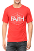 Living Words Men Round Neck T Shirt S / Red Live by faith - Christian T-Shirt