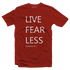 Living Words Men Round Neck T Shirt S / Red Live Fear Less - Christian T-Shirt