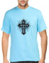 Living Words Men Round Neck T Shirt S / Sky Blue Jesus saves - Christian T-Shirt