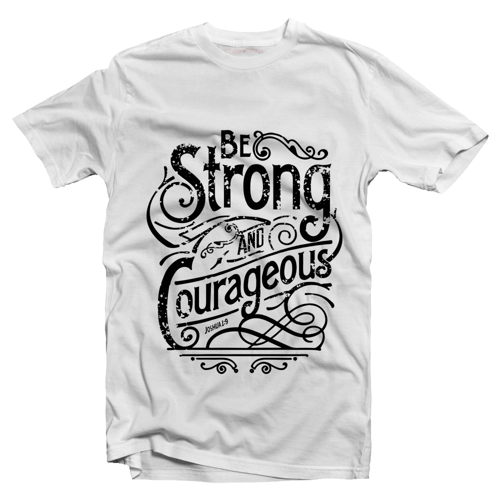 Living Words Men Round Neck T Shirt S / White Be Strong - Christian T-Shirt