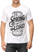 Living Words Men Round Neck T Shirt S / White Be strong in the Lord - Christian T-Shirt