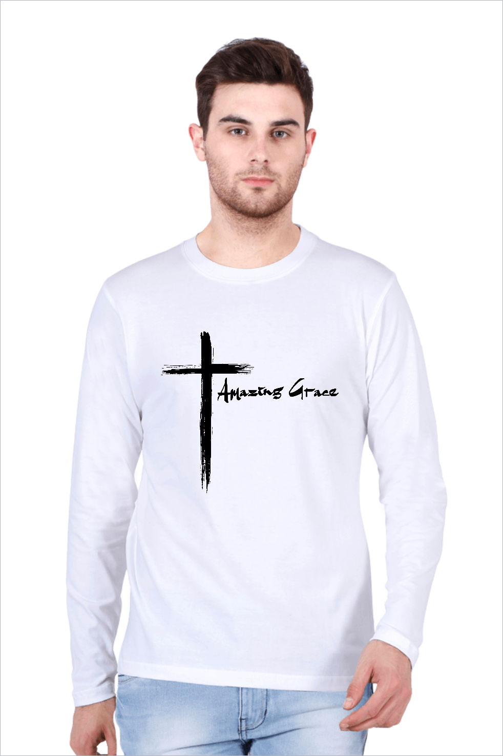 Amazing Grace Cross Christian T Shirt Online in India Faithwear