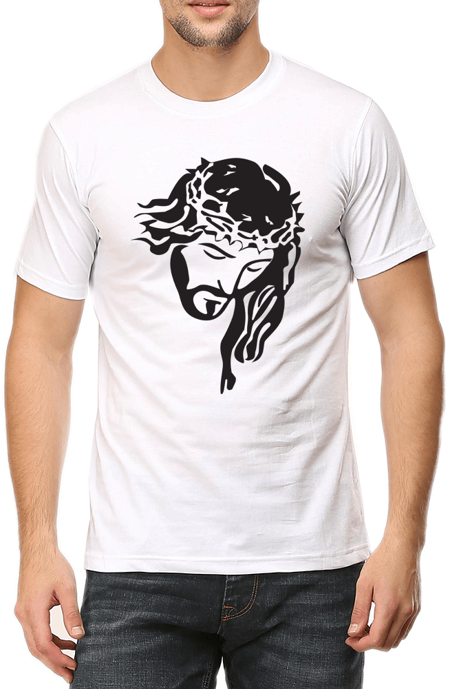 Living Words Men Round Neck T Shirt S / White Jesus Christ - Christian T-Shirt