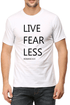 Living Words Men Round Neck T Shirt S / White Live Fear Less - Christian T-Shirt