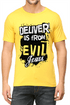 Living Words Men Round Neck T Shirt S / Yellow Deliver us from evil - Christian T-Shirt