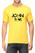 Living Words Men Round Neck T Shirt S / Yellow John 3 16 - Christian T-Shirt