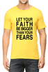 Living Words Men Round Neck T Shirt S / Yellow Let your Faith be Bigger than your Fears - Christian T-Shirt