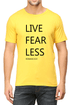Living Words Men Round Neck T Shirt S / Yellow Live Fear Less - Christian T-Shirt