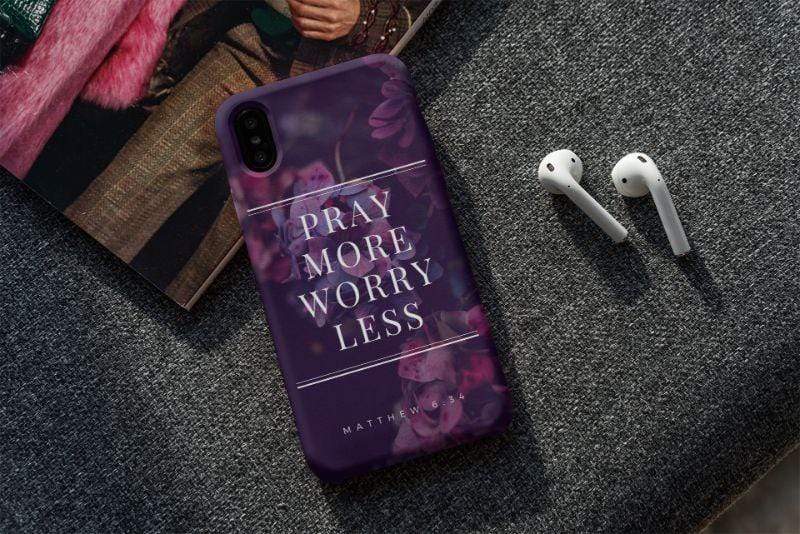 Living Words PRAY MORE WORRY LESS - CHRISTIAN MOBILE CASE