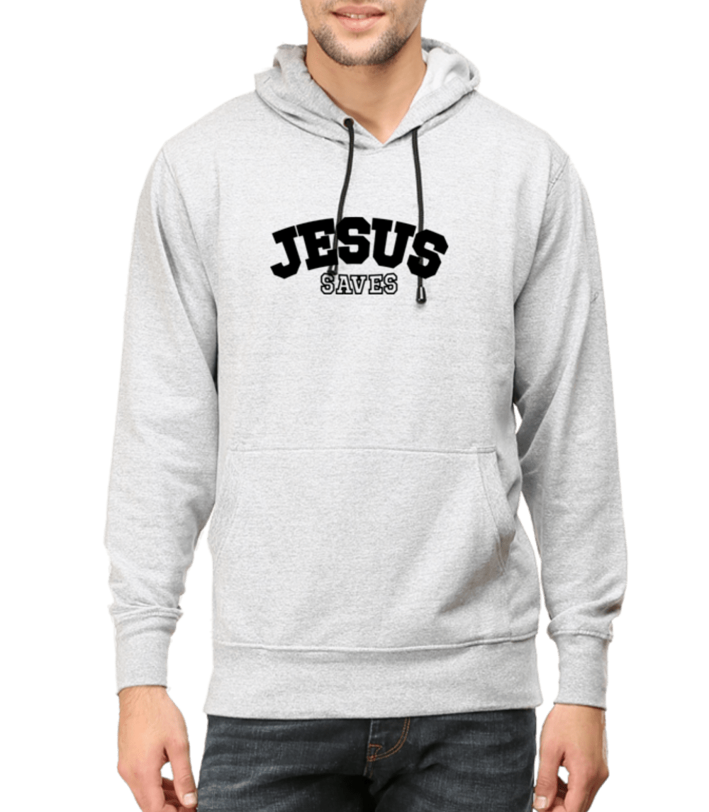 Living Words Unisex Hoodie S / Grey Melange JESUS SAVES - UNISEX HOODIES