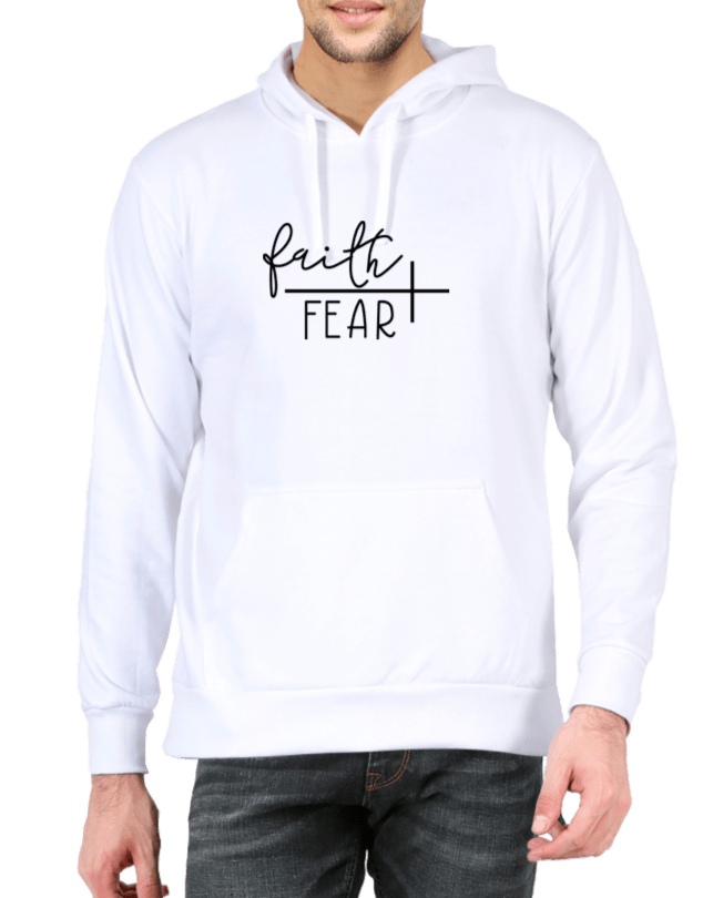 Living Words Unisex Hoodie S / White Faith over Fear - Unisex Hoodie
