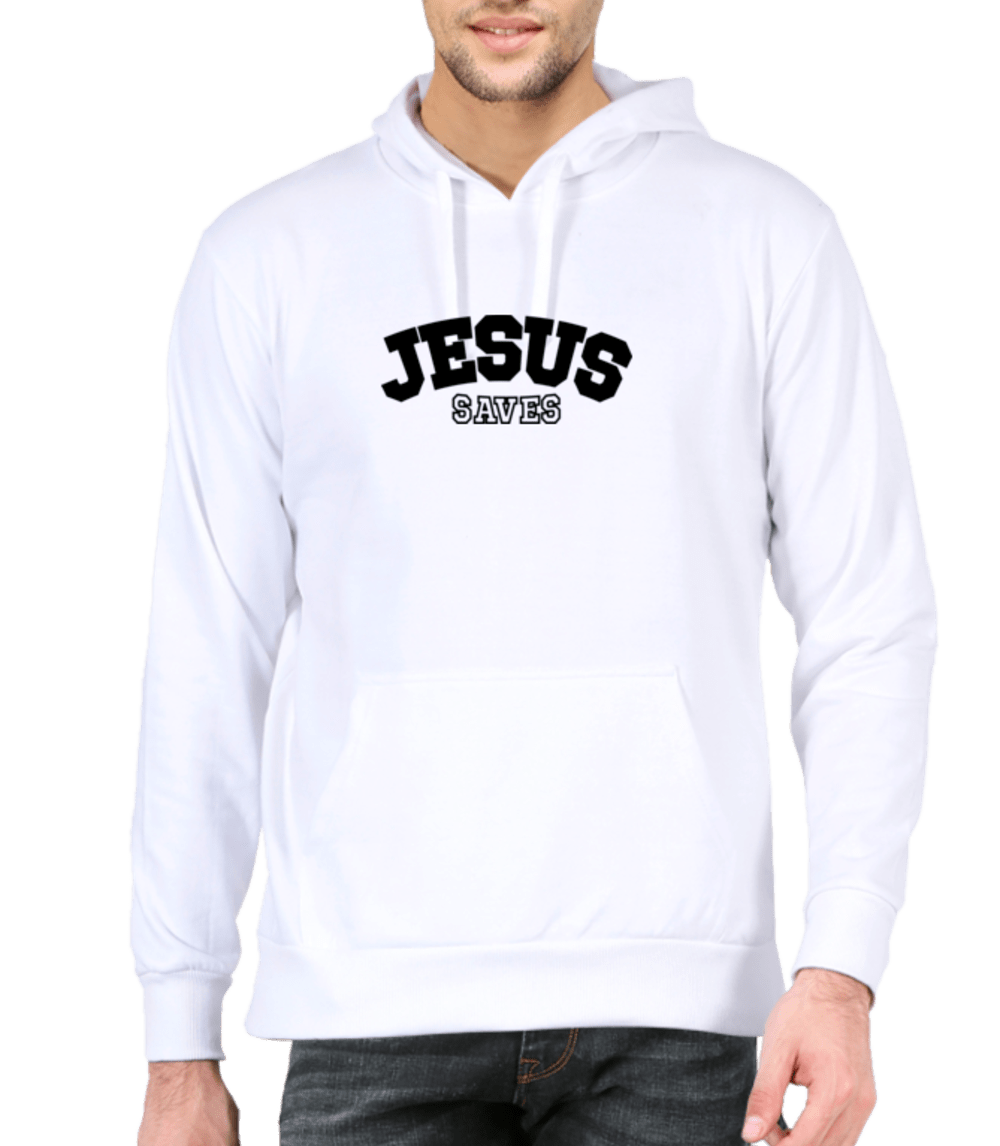 Living Words Unisex Hoodie S / White JESUS SAVES - UNISEX HOODIES