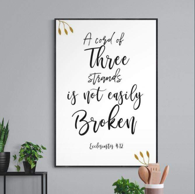 Living Words Wall Decor A Cord of Three Strands