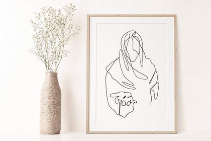 Living Words Wall Decor Come follow Me Line Art