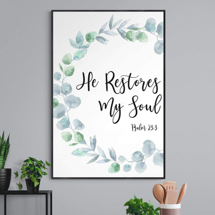 Living Words Wall Decor He Restores My Soul