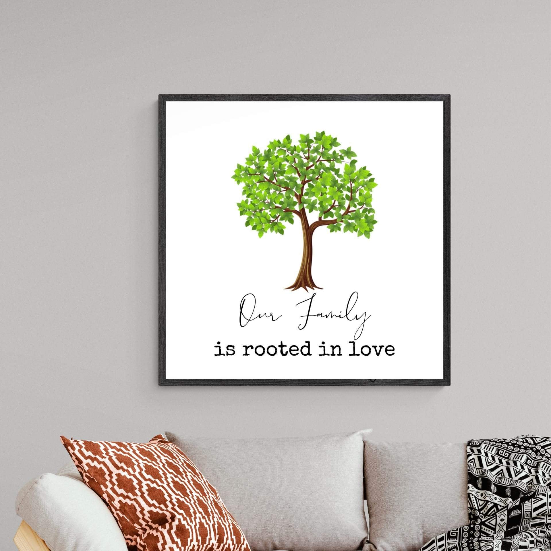 Living Words Wall Decor Standard Size - 18" x 18" Family Rooted in Love