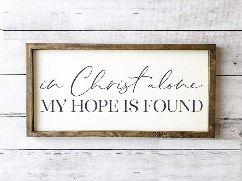 Living Words Wall Decor Standard Size - 18" x 7" In Christ Alone