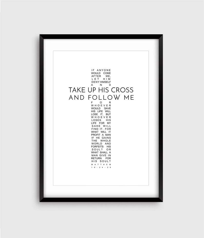 Living Words Wall Decor Take Up His Cross andFollow Me
