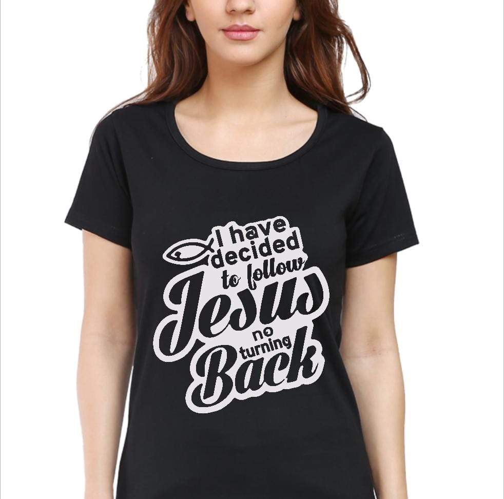 Living Words Women Round Neck T Shirt S / Black I have decided to follow Jesus - Christian T-Shirt