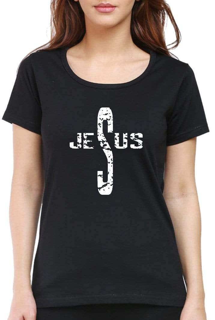 Living Words Women Round Neck T Shirt S / Black Jesus - Christian T-Shirt