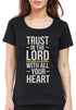 Living Words Women Round Neck T Shirt S / Black Trust in the Lord with all your heart - Christian T-Shirt