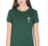 Living Words Women Round Neck T Shirt S / Green Cross - Christian T-Shirt