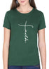 Living Words Women Round Neck T Shirt S / Green Faith - Christian T-Shirt