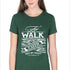 Living Words Women Round Neck T Shirt S / Green For we walk by Faith - Christian T-Shirt