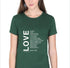 Living Words Women Round Neck T Shirt S / Green Love - Christian T-Shirt