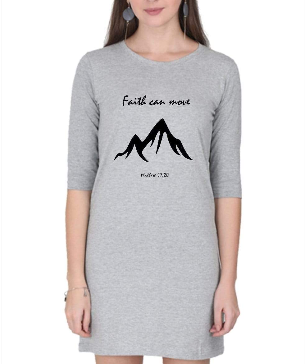 Living Words Women Round Neck T Shirt S / Grey Faith can Move