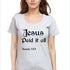 Living Words Women Round Neck T Shirt S / Grey Jesus Paid it all - Christian T-Shirt