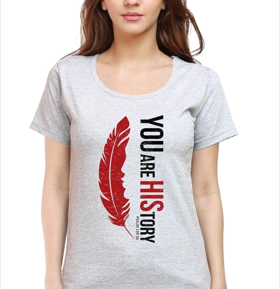Living Words Women Round Neck T Shirt S / Grey Melange You Are HiStory - Christian T-Shirt