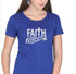 Living Words Women Round Neck T Shirt S / Light Blue Faith takes courage - Christian T-Shirt