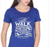 Living Words Women Round Neck T Shirt S / Light Blue For we walk by Faith - Christian T-Shirt